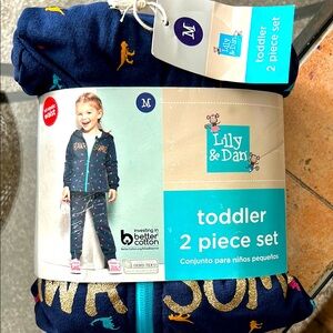 Lily & Dan Toddler 2 Piece Set in Navy and Gold